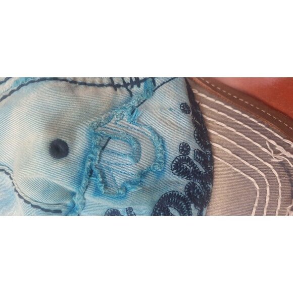 VINTAGE TRUE RELIGION LOGO DISTRESSED TRUCKER CAP BASEBALL RARE - Picture 8 of 14